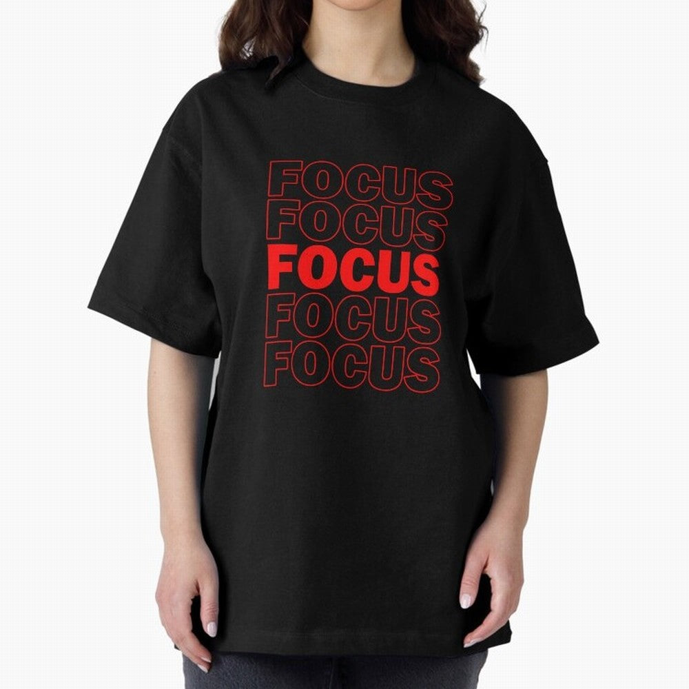 Focus Focus Focus (Red) Oversized T-Shirt Show Your Tournament Heart for Match Day Hype around FIFA World Cup 2026 Group Stage, Neymar, Argentina, Soccer Culture, Superstar Moments, National Team Dreams and Competitive Fire; Great for Watch
