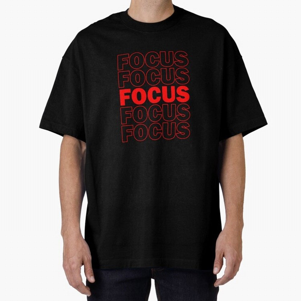 Focus Focus Focus (Red) Oversized T-Shirt Show Your Tournament Heart for Match Day Hype around FIFA World Cup 2026 Group Stage, Neymar, Argentina, Soccer Culture, Superstar Moments, National Team Dreams and Competitive Fire; Great for Watch