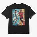 Lionel Messi and Cristiano Ronaldo Oversized T-Shirt Bring a Champion Mindset to Global Football Passion for FIFA World Cup 2026, Built around Cristiano Ronaldo, Argentina, France and Brazil, Worldwide Fan Energy, Dramatic Goals, Stadium Lights and