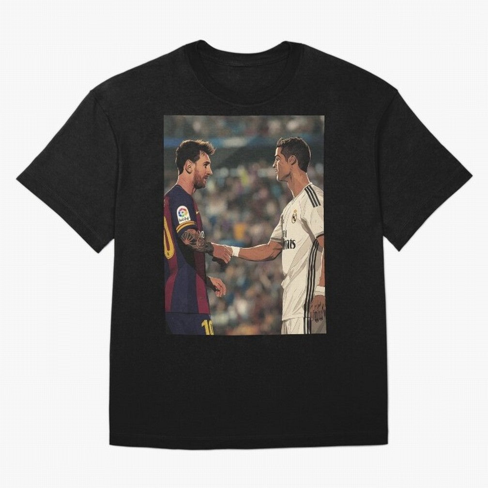 Lionel Messi and Cristiano Ronaldo Oversized T-Shirt Relive Legendary Nights from FIFA World Cup 2026 for Fans of Mbappe and England and Germany, Bringing Soccer Culture, Superstar Moments, National Team Dreams and Competitive Fire; Created for
