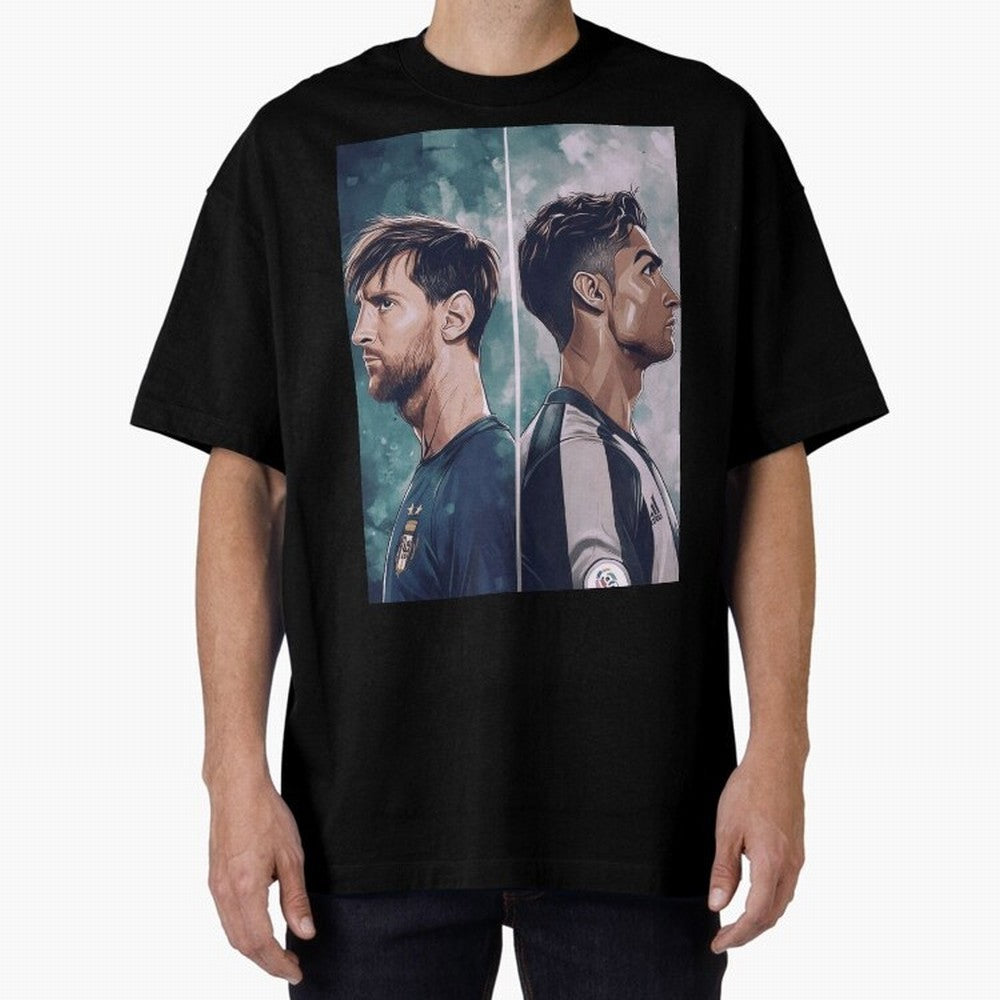 Lionel Messi and Cristiano Ronaldo Oversized T-Shirt Bring Bold Fan Energy to Match Day Hype around FIFA World Cup 2026 USA Canada Mexico, CR7 and Messi, England and Germany, Champion Mindset, Group Stage Buzz, Knockout Tension and Passionate Fan