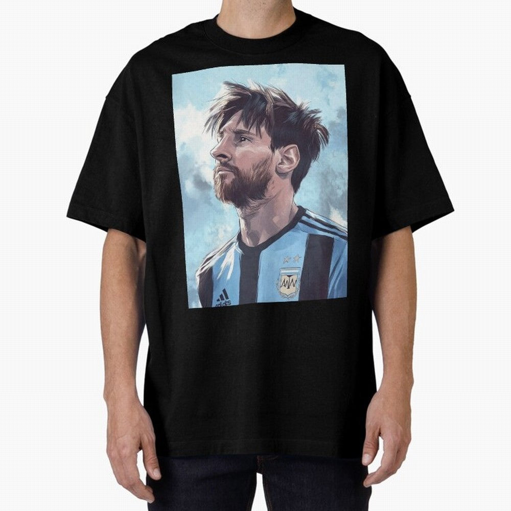 Lionel Messi Oversized T-Shirt Create FIFA World Cup 2026 Capturing Haaland and Mbappe, Argentina, France and Brazil Energy, Worldwide Fan Energy, Dramatic Goals, Stadium Lights and Championship Celebrations; Perfect for Fans, Collectors, Family