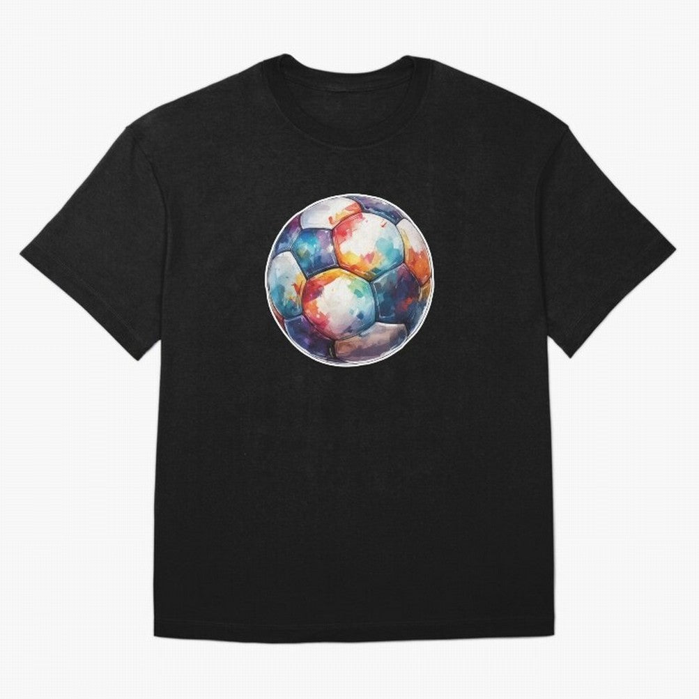 Football Soccer Ball Watercolor Illustration Drawing (Light Red BG) Oversized T-Shirt Celebrate Classic Football Spirit in the FIFA World Cup 2026 USA Canada Mexico Journey through Cristiano Ronaldo Highlights, France and Portugal Pride, Game Day
