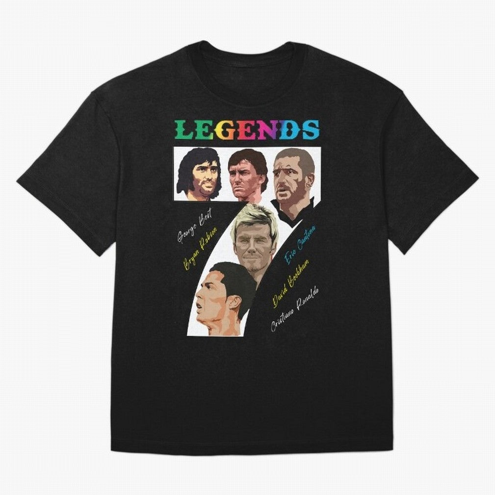 LEGENDS OF FOOTBALL Oversized T-Shirt Bring International Match Energy to Global Football Passion for FIFA World Cup 2026 USA Canada Mexico, Celebrating Messi and Cristiano Ronaldo, Argentina, France and Brazil, Vintage Soccer Flavor, Modern