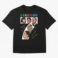 LEGENDS OF FOOTBALL Oversized T-Shirt Bring International Match Energy to Global Football Passion for FIFA World Cup 2026 USA Canada Mexico, Celebrating Messi and Cristiano Ronaldo, Argentina, France and Brazil, Vintage Soccer Flavor, Modern