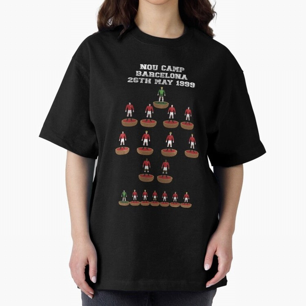 Manchester United Champions League 1999 Oversized T-Shirt Honor the Beautiful Game during Match Day Hype around FIFA World Cup 2026 Group Stage, Messi, Argentina, France and Brazil, Retro Football Energy, Iconic Rivalries, Trophy Chase Drama and