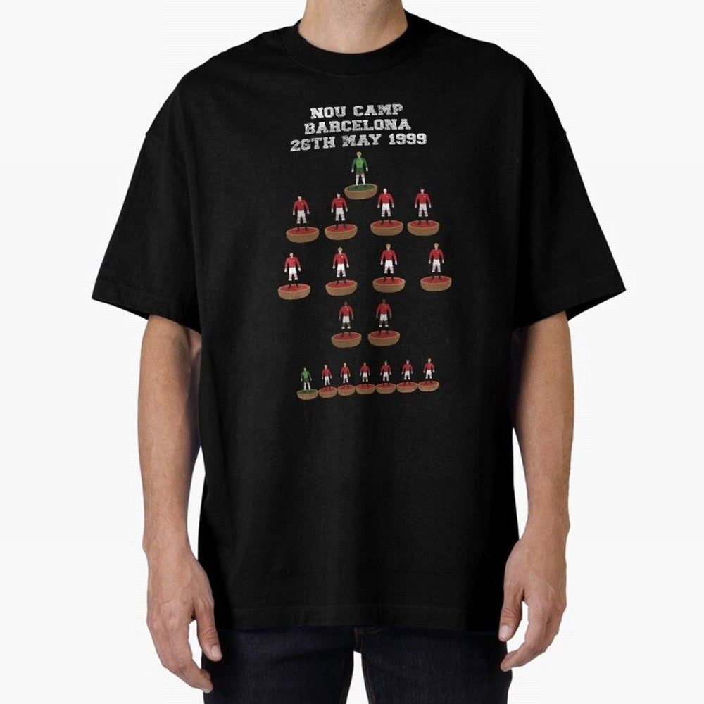 Manchester United Champions League 1999 Oversized T-Shirt Honor the Beautiful Game during Match Day Hype around FIFA World Cup 2026 Group Stage, Messi, Argentina, France and Brazil, Retro Football Energy, Iconic Rivalries, Trophy Chase Drama and
