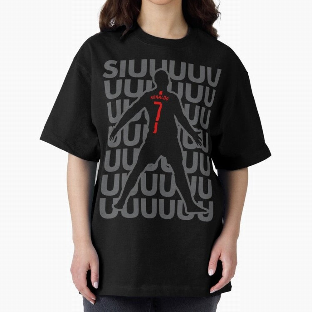 Siuuuuuu Cristiano Ronaldo Oversized T-Shirt Capture Stadium Memories from Match Day Hype around FIFA World Cup 2026, Cristiano Ronaldo, Spain, Football Passion, Legendary Performances, Festival Vibes and Supporter Community; Made for Collectors