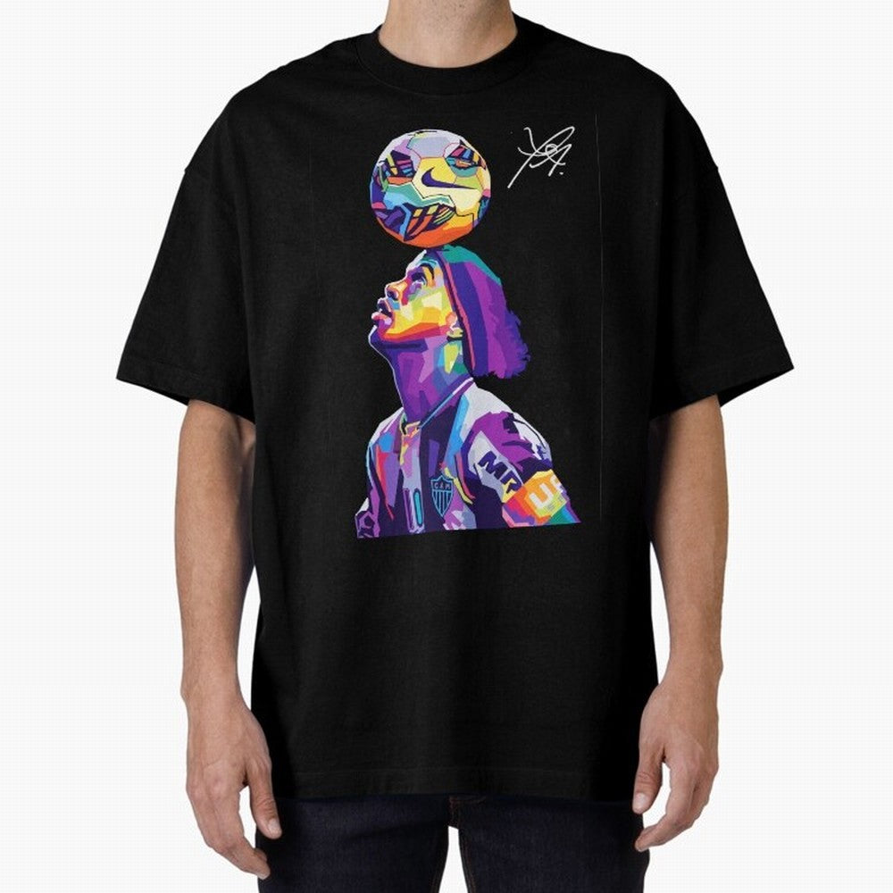 Ronaldinho Wpap Pop Art Oversized T-Shirt Carry the Dream of Match Day Hype around FIFA World Cup 2026 Group Stage, CR7 and Messi, England, France and Netherlands, Worldwide Fan Energy, Dramatic Goals, Stadium Lights and Championship Celebrations;