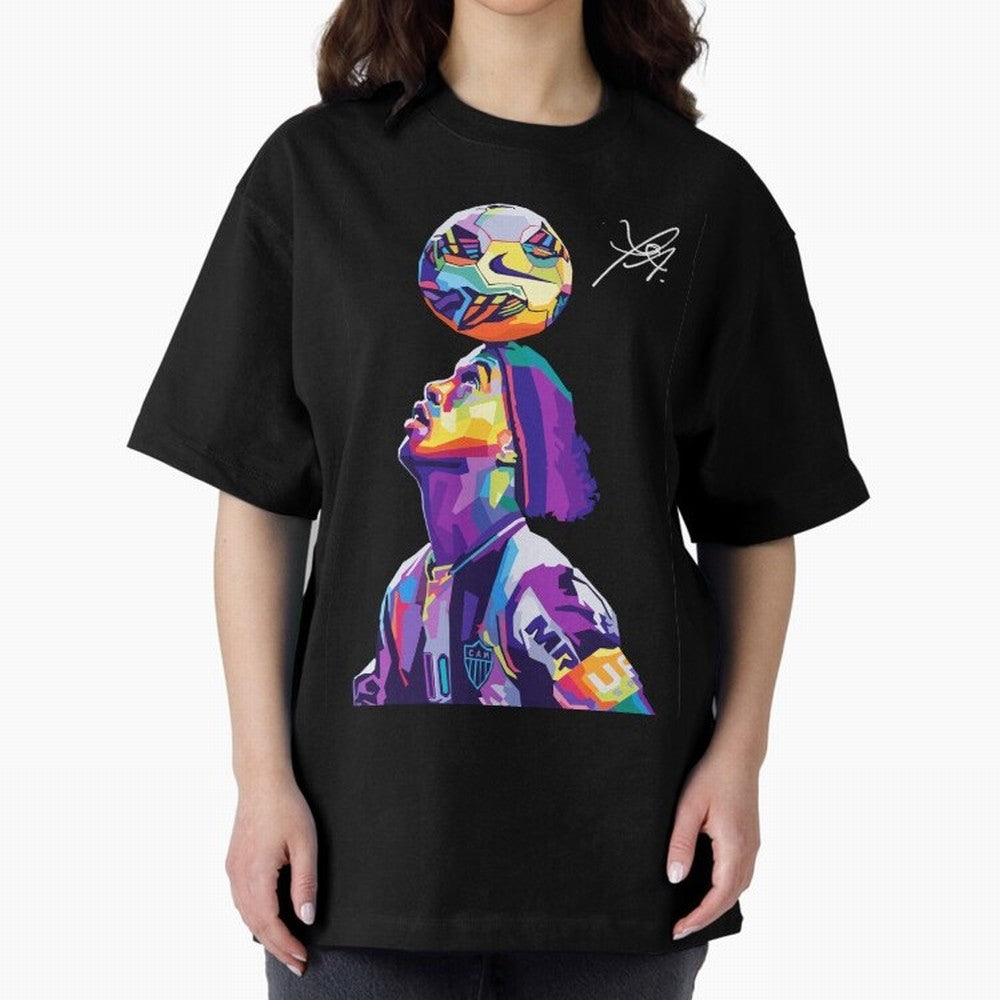 Ronaldinho Wpap Pop Art Oversized T-Shirt Carry the Dream of Match Day Hype around FIFA World Cup 2026 Group Stage, CR7 and Messi, England, France and Netherlands, Worldwide Fan Energy, Dramatic Goals, Stadium Lights and Championship Celebrations;