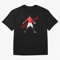 Cristano Ronaldo Celebration Block Art SIUUUU with text Oversized T-Shirt Feel the Heartbeat of FIFA World Cup 2026 USA Canada Mexico Featuring Messi, CR7 and Mbappe, Brazil, Portugal and Argentina Energy, Vintage Soccer Flavor, Modern Football
