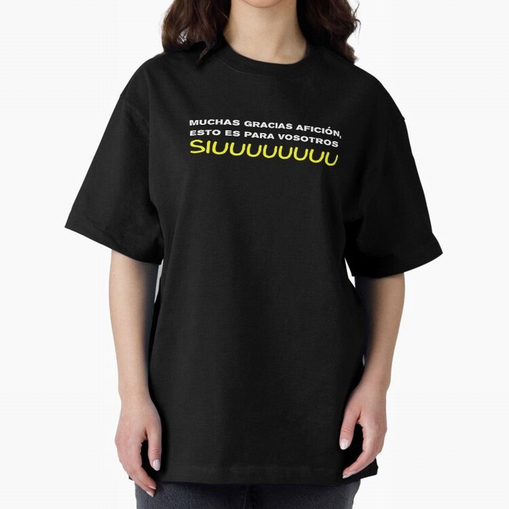 Muchas gracias afici¨®n, esto es para vosotros Siuuu Oversized T-Shirt Cheer for Match Day Hype around FIFA World Cup 2026, Messi and Cristiano Ronaldo, Brazil, Sports Nostalgia, International Competition, Famous Players and Unforgettable