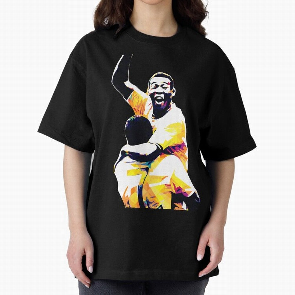 Pele Pop Art Oversized T-Shirt Celebrate Fan Favorites in FIFA World Cup 2026 Group Stage Spirit, Featuring Germany, Messi and Cristiano Ronaldo, Football History, Final Match Energy, Crowd Noise and Once in a Lifetime Moments; Perfect for People