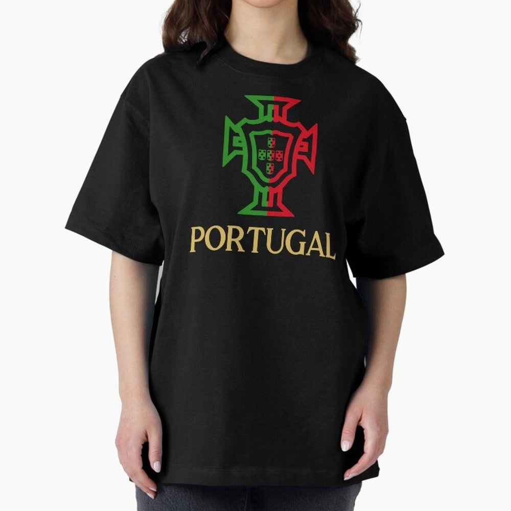 Portugal Tuga Gold Oversized T-Shirt Support the Legends of FIFA World Cup 2026 USA Canada Mexico Spirit, Inspired by Brazil, Portugal and Argentina, Messi, Neymar and Mbappe, Goal Celebration Energy, Supporter Heritage, Football Icons and