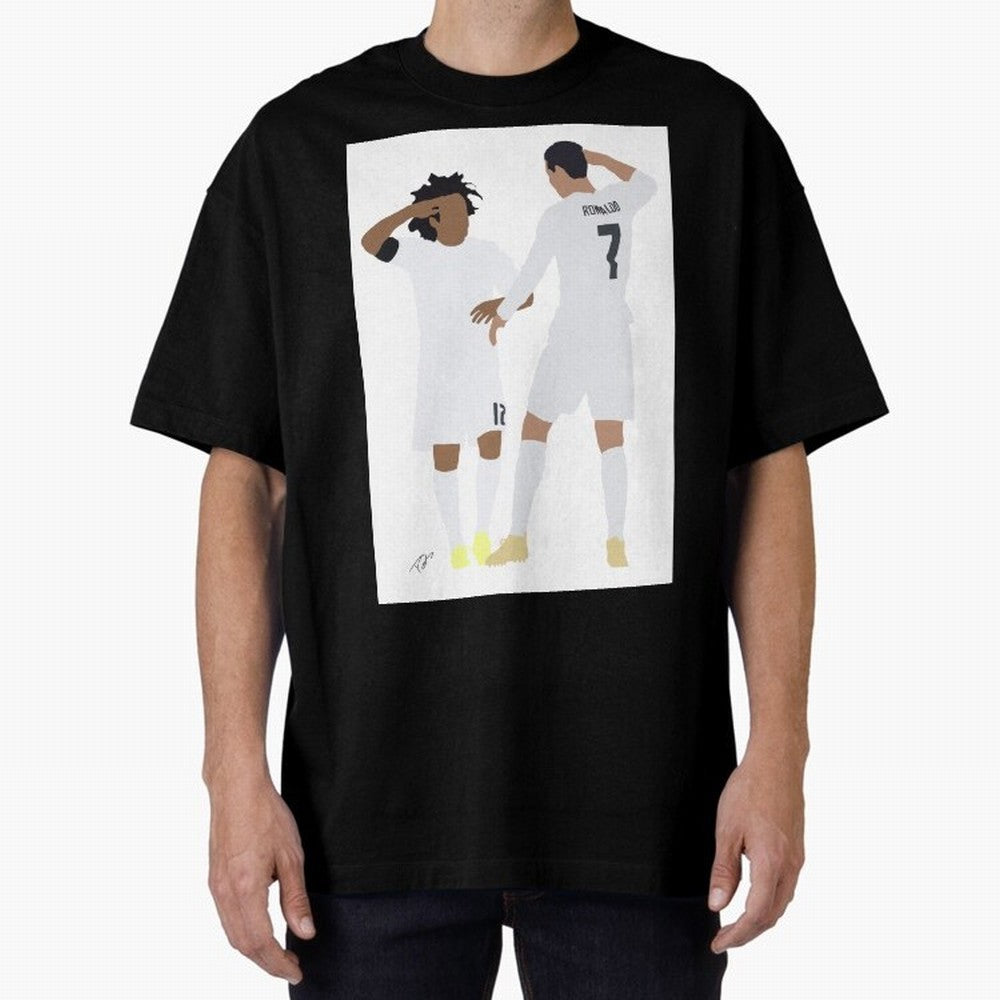 Ronaldo & Marcelo Oversized T-Shirt Make Every Kick Count in Match Day Hype around FIFA World Cup 2026, Messi, Neymar and Mbappe, France, Worldwide Fan Energy, Dramatic Goals, Stadium Lights and Championship Celebrations; Perfect for Supporters Who