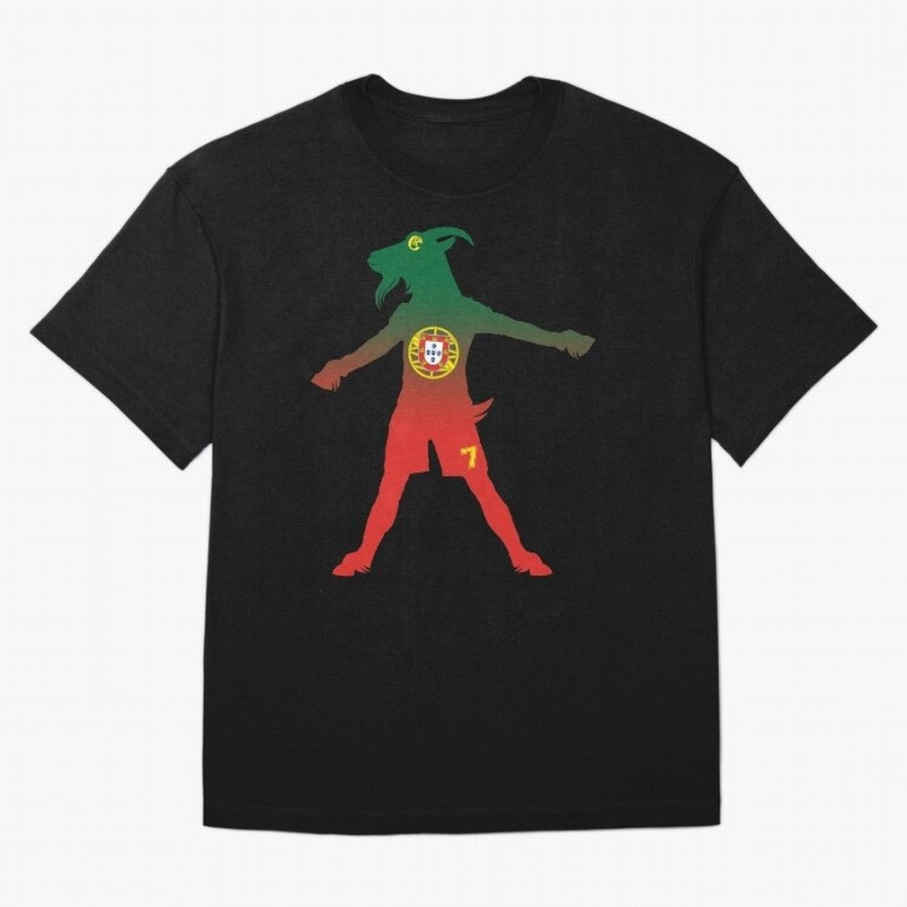 Cristiano Ronaldo GOAT Oversized T-Shirt Celebrate Global Passion for Global Football Passion for FIFA World Cup 2026 Group Stage, Celebrating CR7 and Messi, France and Portugal, Football Festival Excitement, Trophy Ambitions, Country Rivalries and