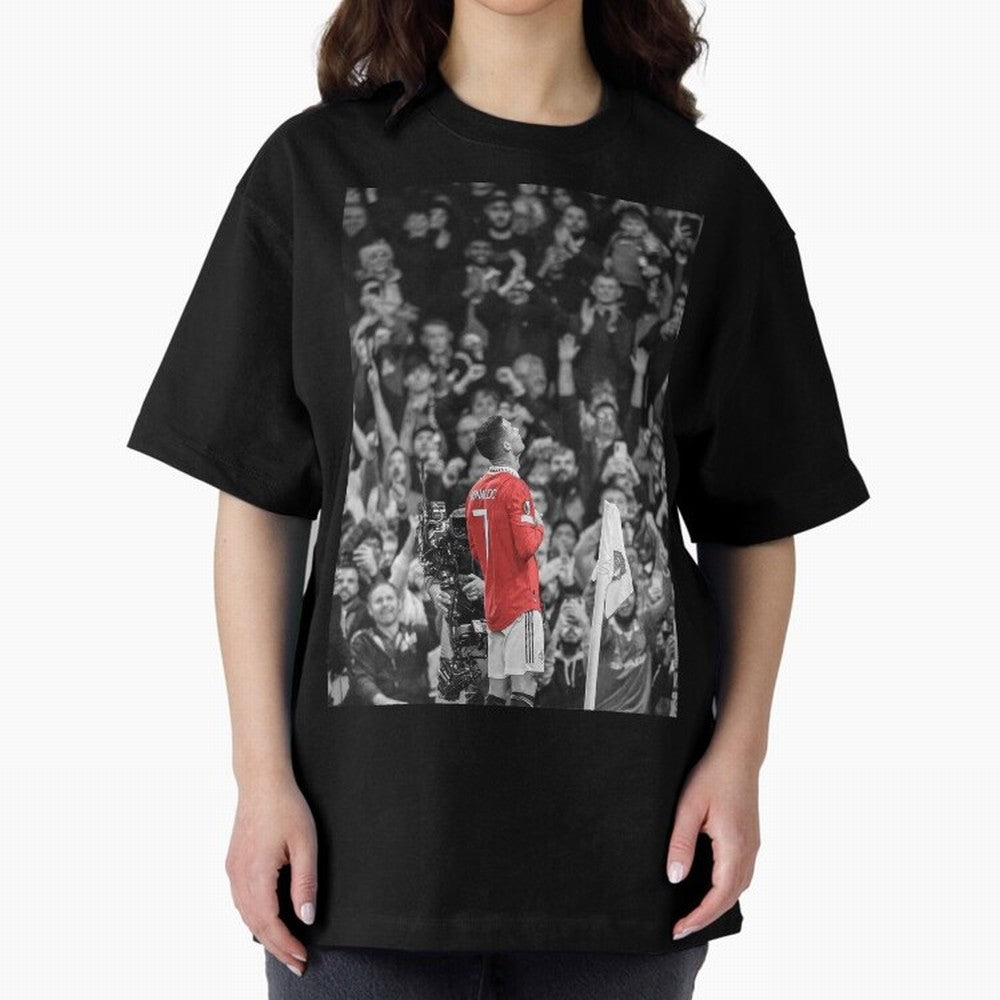 Cristiano Ronaldo Manchester United Oversized T-Shirt Support Iconic Players in Global Football Passion for FIFA World Cup 2026 USA Canada Mexico, with CR7, Brazil, Portugal and Argentina, Stadium Chants, National Pride, Trophy Dreams and