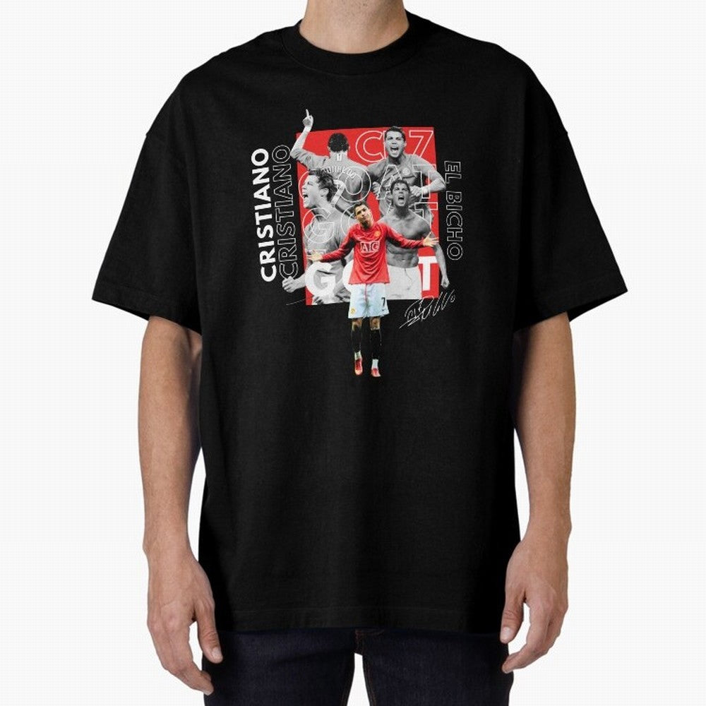 Cristiano Ronaldo CR7 Oversized T-Shirt Remember FIFA World Cup 2026 Group Stage for Fans of Messi and Cristiano Ronaldo and England, France and Netherlands, Bringing Retro Football Energy, Iconic Rivalries, Trophy Chase Drama and Stadium