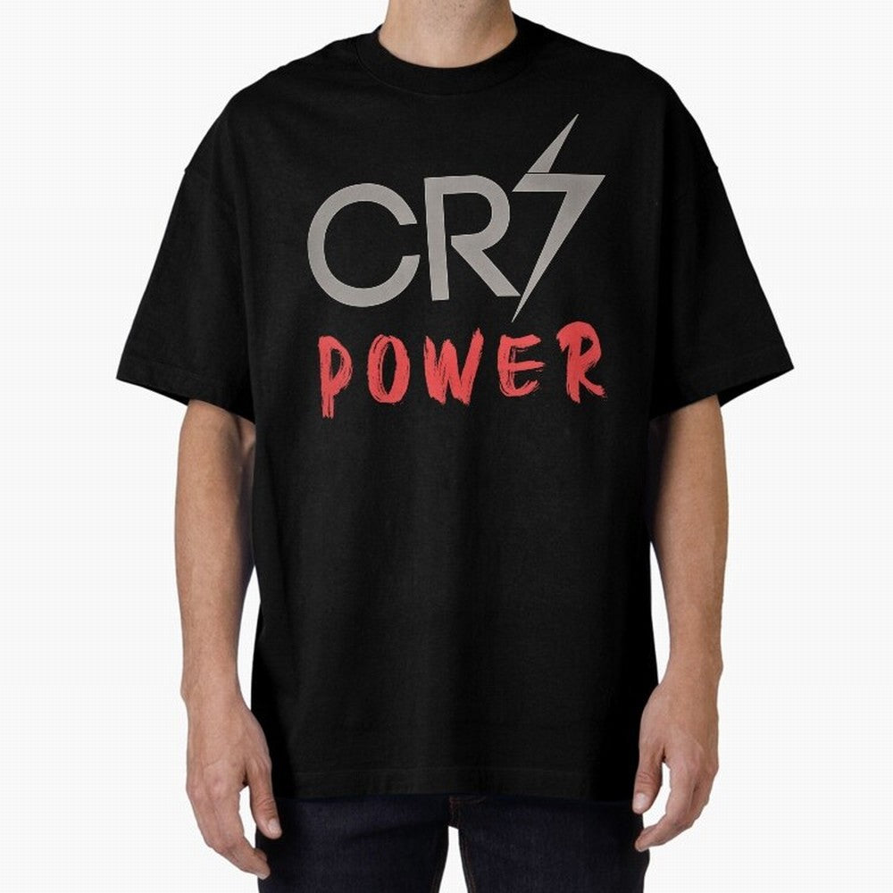 CR7 Power 2 Oversized T-Shirt Embrace FIFA World Cup 2026 Group Stage Spirit, Highlighting France and Portugal, Messi, CR7 and Mbappe, Sports Nostalgia, International Competition, Famous Players and Unforgettable Victories; Made for Collectors Who
