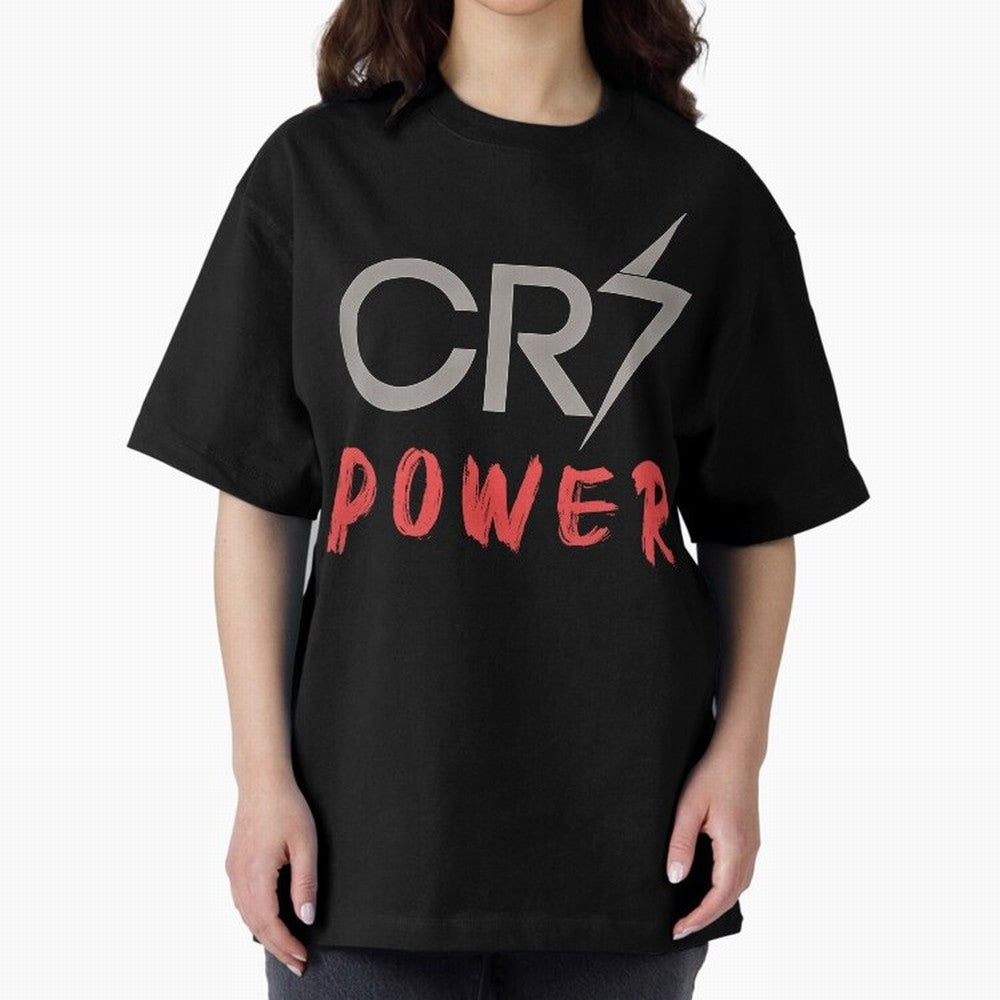 CR7 Power 2 Oversized T-Shirt Embrace FIFA World Cup 2026 Group Stage Spirit, Highlighting France and Portugal, Messi, CR7 and Mbappe, Sports Nostalgia, International Competition, Famous Players and Unforgettable Victories; Made for Collectors Who