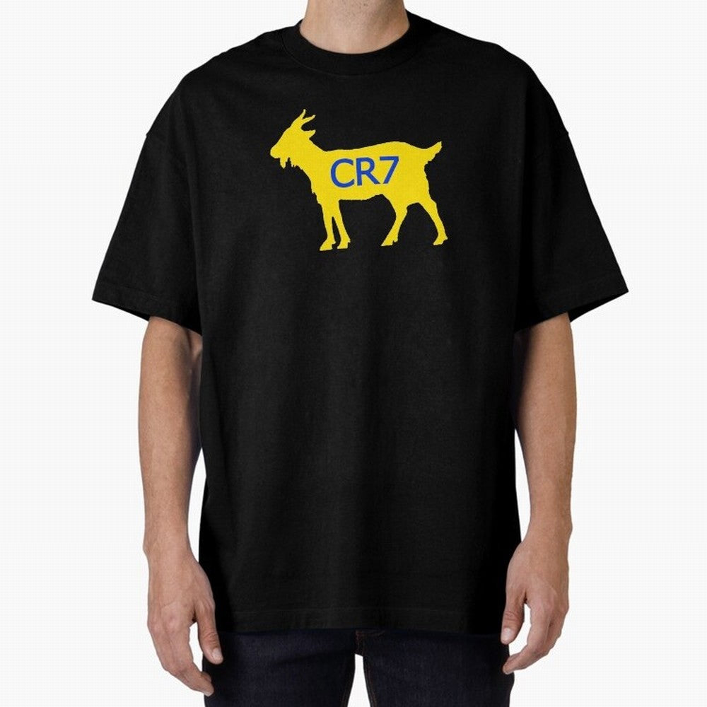 CR7 GOAT Yellow Al Nassr Oversized T-Shirt Celebrate Rivalries and Pride in the FIFA World Cup 2026 Journey through Mbappe Highlights, England Pride, Football Festival Excitement, Trophy Ambitions, Country Rivalries and Star Player Buzz; Created