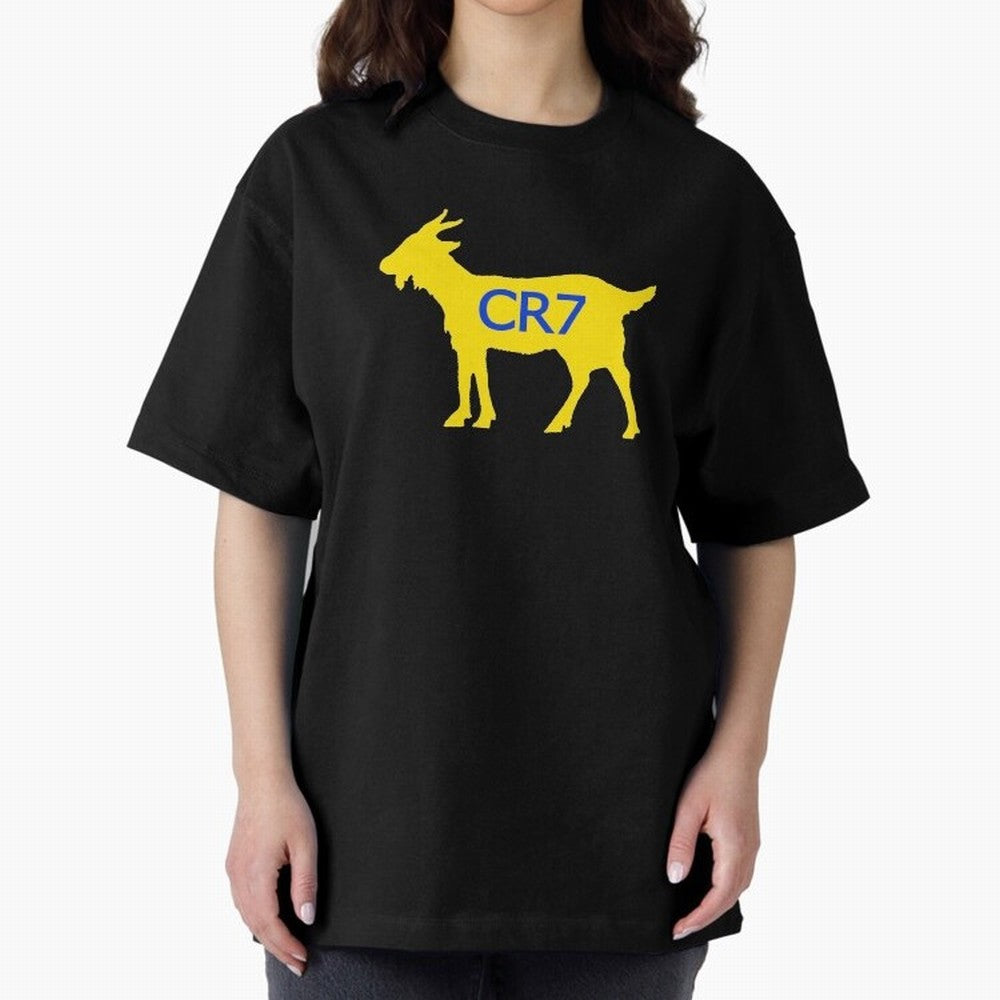 CR7 GOAT Yellow Al Nassr Oversized T-Shirt Celebrate Rivalries and Pride in the FIFA World Cup 2026 Journey through Mbappe Highlights, England Pride, Football Festival Excitement, Trophy Ambitions, Country Rivalries and Star Player Buzz; Created