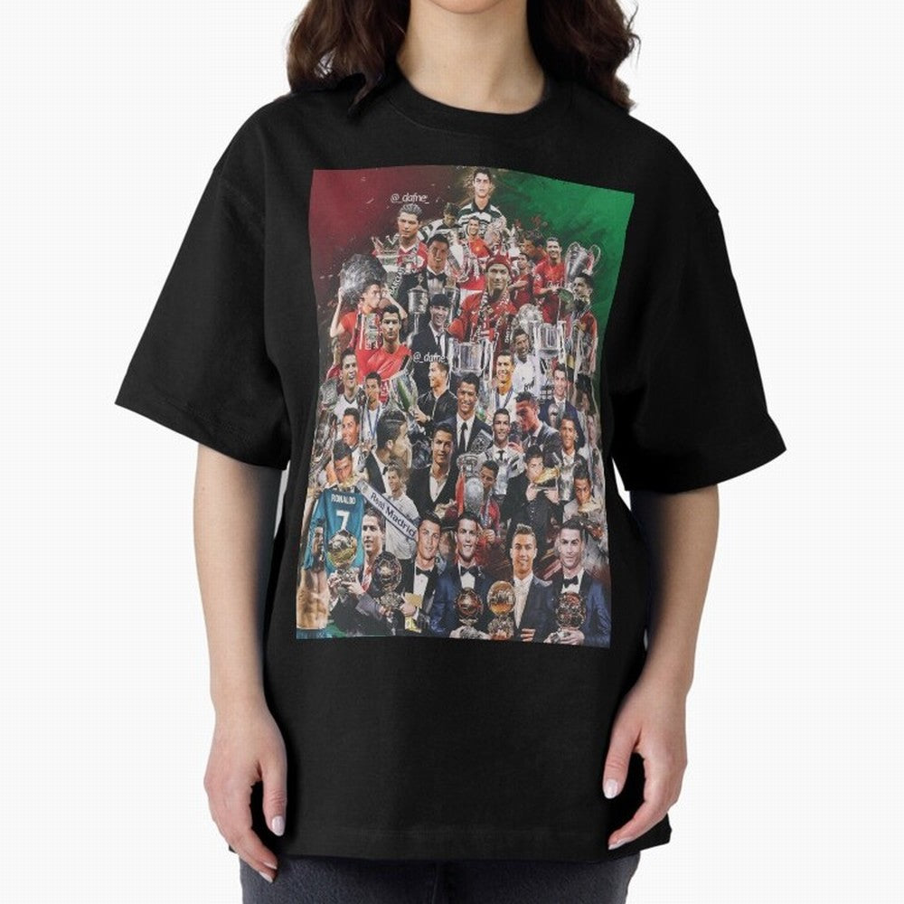 Cristiano Ronaldo (5th Ballon D'Or) Oversized T-Shirt Bring Legendary Rivalry Energy to FIFA World Cup 2026 Spirit, Built around Portugal, Haaland, Soccer Culture, Superstar Moments, National Team Dreams and Competitive Fire; Built for Supporters