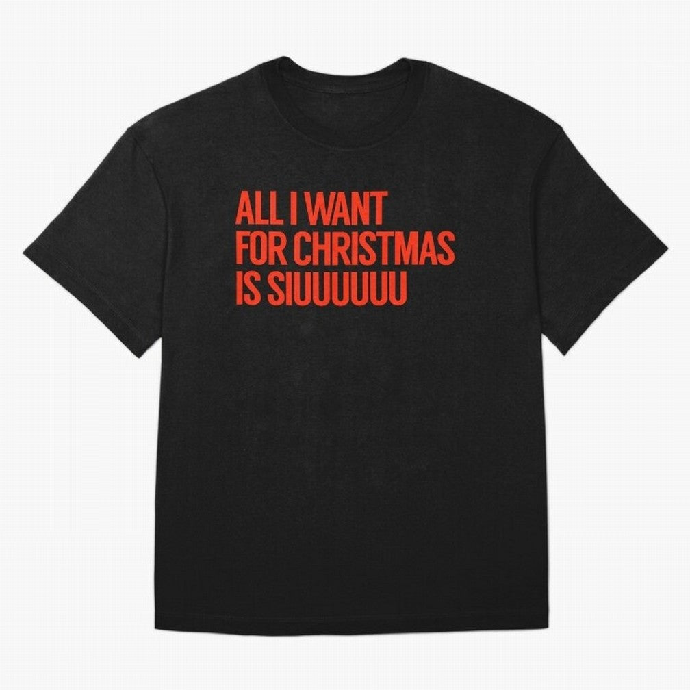 Cristiano Ronaldo - All I Want For Christmas Is Siuuuuuu Oversized T-Shirt Enjoy Global Football Passion for FIFA World Cup 2026, Celebrating Messi, England, Supporter Pride, Iconic Celebrations, Legendary Names and Global Match Day Energy; Perfect