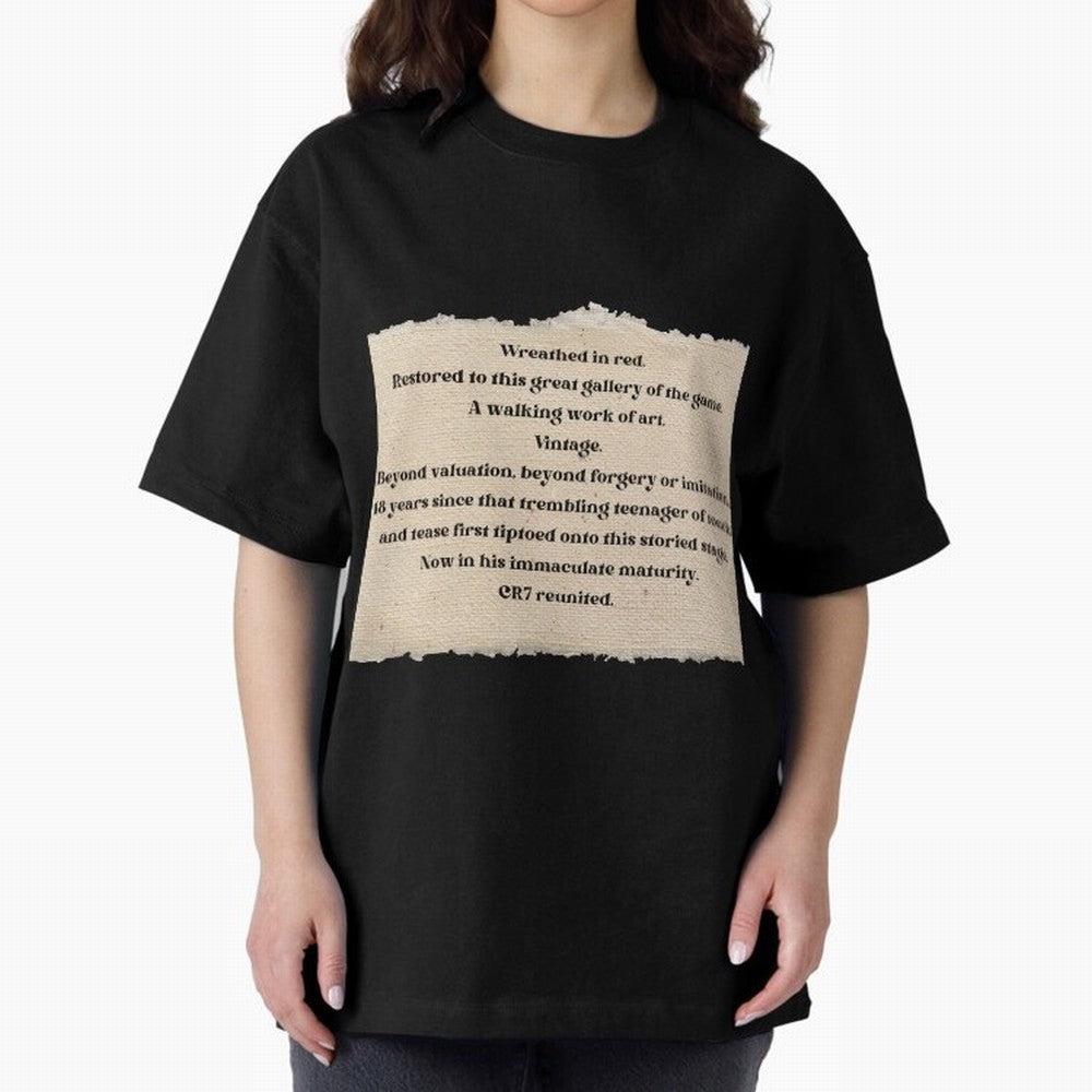 Cristiano Ronaldo Peter Drury Oversized T-Shirt Represent the Passion of Global Football Passion for FIFA World Cup 2026 Group Stage, Built around Messi, Portugal, Spain and Germany, Vintage Soccer Flavor, Modern Football Stars, National Flags and