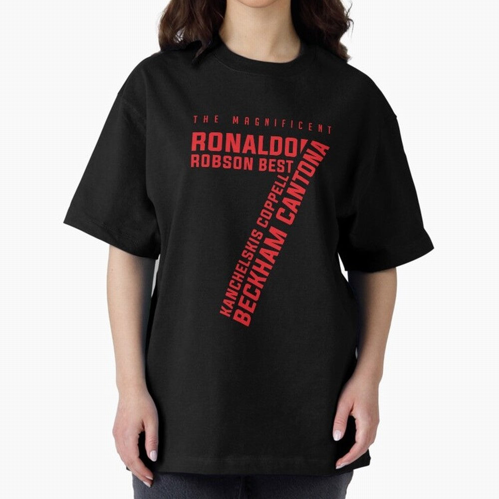 The Magnificent Seven - Man Utd Oversized T-Shirt Make Every Match About the FIFA World Cup 2026 Group Stage Journey through Cristiano Ronaldo, Haaland and CR7 Highlights, Brazil, Portugal and Argentina Pride, Soccer Culture, Superstar Moments,
