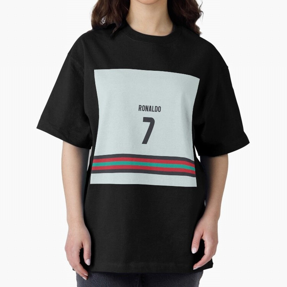 Cristiano Ronaldo Portugal Away Oversized T-Shirt Honor Champions and Dreams in Match Day Hype around FIFA World Cup 2026 Group Stage, Haaland, Spain, Retro Football Energy, Iconic Rivalries, Trophy Chase Drama and Stadium Atmosphere; Ideal for
