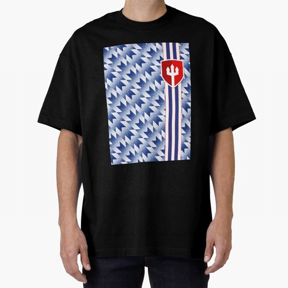 Manchester United 94 Away Jersey Pattern Oversized T-Shirt Experience the Global Stage of the FIFA World Cup 2026 Journey through Messi and Cristiano Ronaldo Highlights, Germany Pride, Stadium Chants, National Pride, Trophy Dreams and Unforgettable