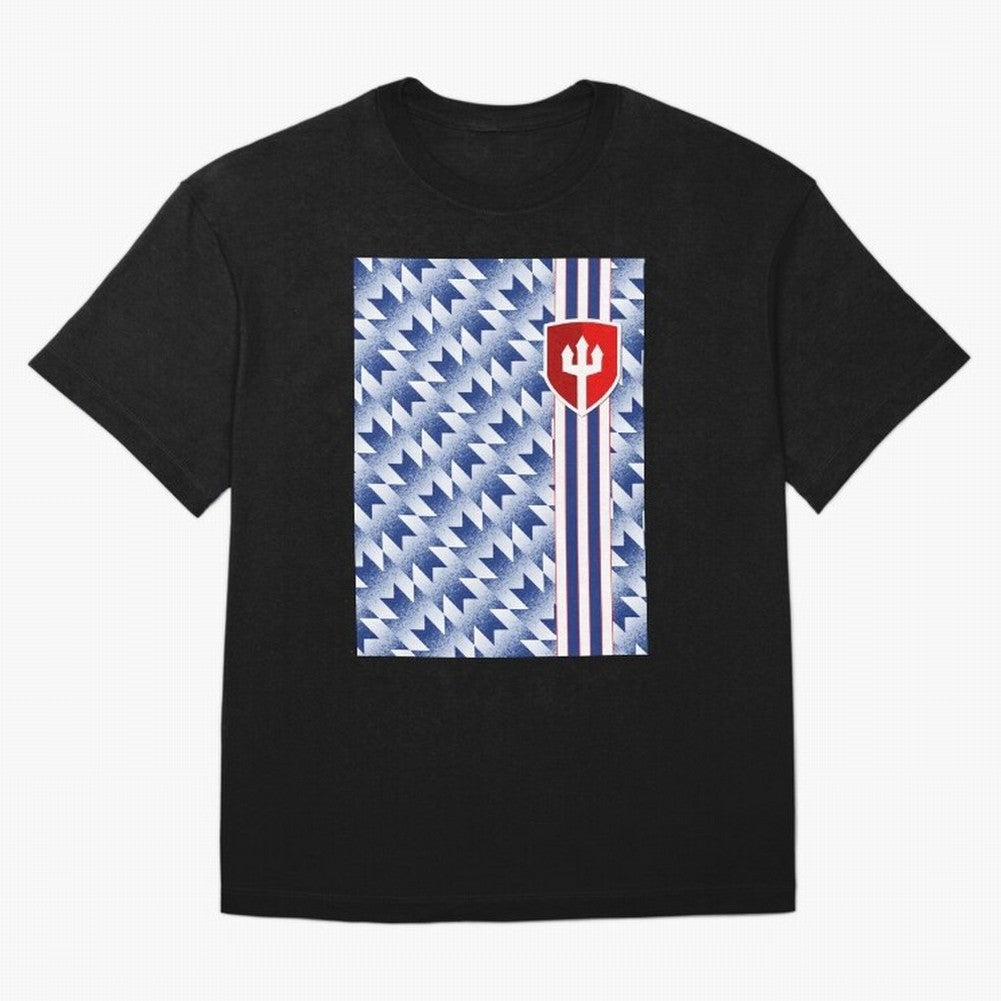 Manchester United 94 Away Jersey Pattern Oversized T-Shirt Experience the Global Stage of the FIFA World Cup 2026 Journey through Messi and Cristiano Ronaldo Highlights, Germany Pride, Stadium Chants, National Pride, Trophy Dreams and Unforgettable