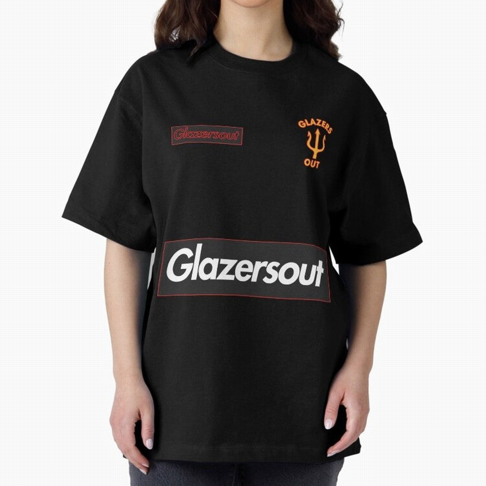 GlazersOut Red Manchester Kit V-Neck Oversized T-Shirt Make Your Look Match the FIFA World Cup 2026 USA Canada Mexico Journey through Cristiano Ronaldo, Haaland and CR7 Highlights, England and Germany Pride, Game Day Rituals, Football Legends,