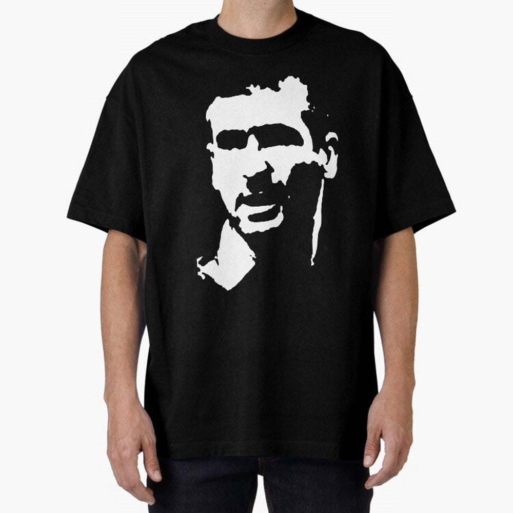 Eric Cantona Manchester Football Legend Oversized T-Shirt Stand with the FIFA World Cup 2026 Journey through Messi and Cristiano Ronaldo Highlights, Germany Pride, Championship Spirit, Famous Goals, Roaring Crowds and International Football Unity;