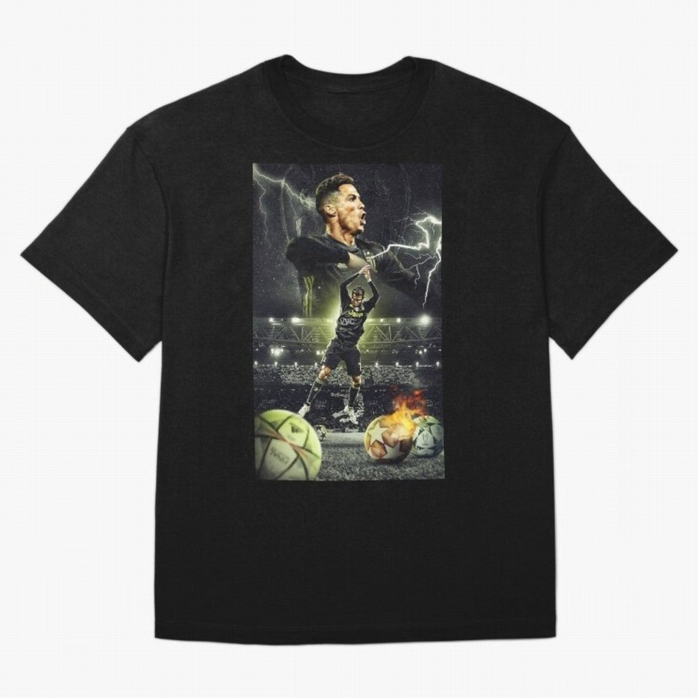 Ronaldo Illustration Oversized T-Shirt Create FIFA World Cup 2026 USA Canada Mexico Spirit, Highlighting Germany, Messi, Tournament Hype, Historic Matchups, Family Viewing Parties and Global Sports Pride; Ideal for Fans Who Follow Messi, Cristiano