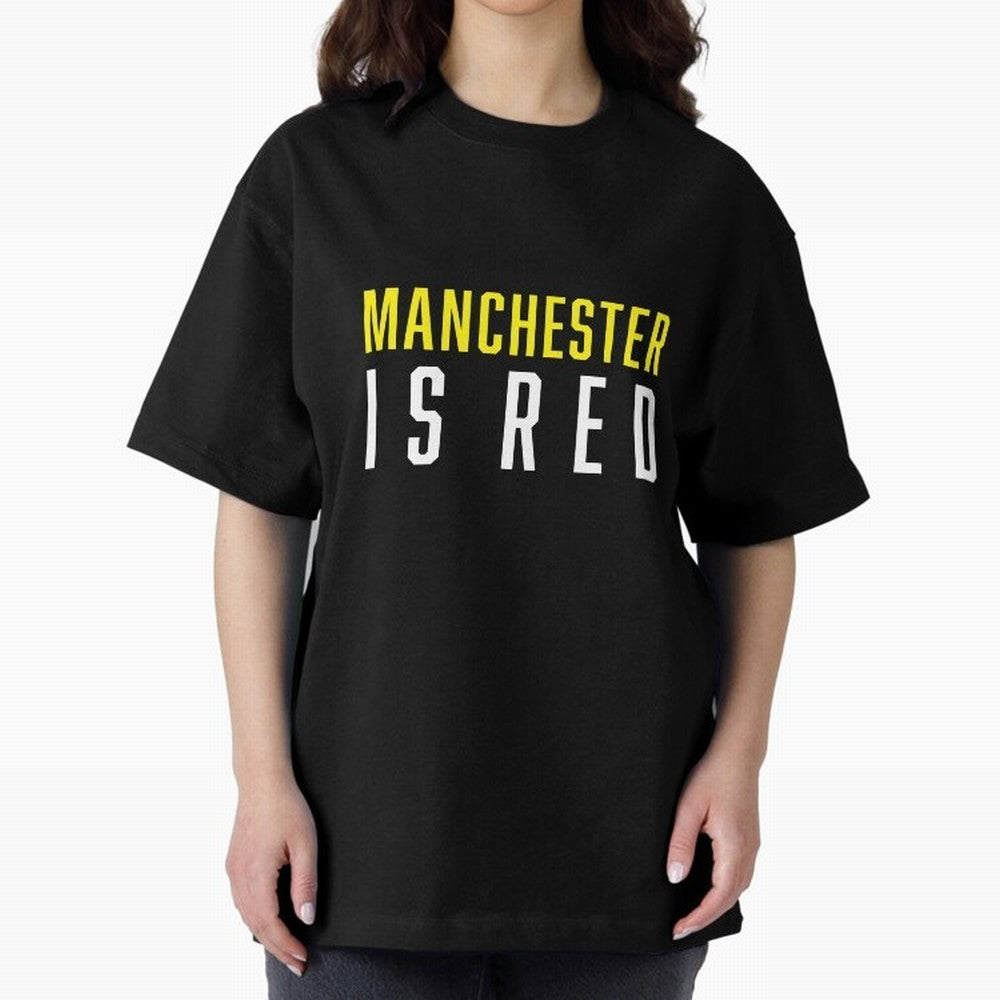 Manchester is Red Oversized T-Shirt Celebrate Classic Football Spirit in FIFA World Cup 2026 USA Canada Mexico Spirit, Made for Brazil, Portugal and Argentina, Cristiano Ronaldo, Haaland and CR7, Worldwide Fan Energy, Dramatic Goals, Stadium Lights