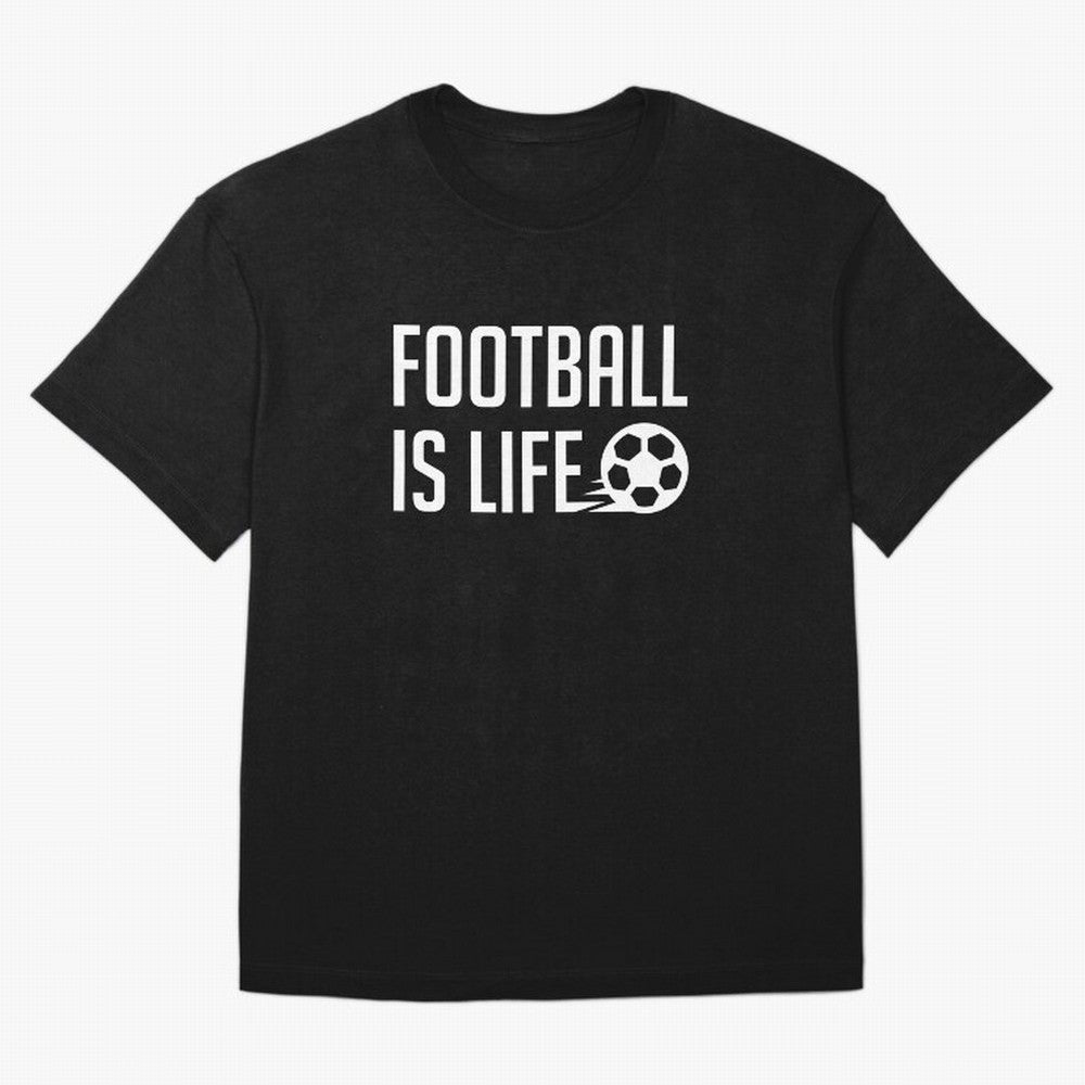 Football Is Life (Blue BG) Oversized T-Shirt Bring Global Tournament Vibes to FIFA World Cup 2026 USA Canada Mexico Connected to Cristiano Ronaldo, Haaland and CR7, France and Portugal Energy, Vintage Soccer Flavor, Modern Football Stars, National