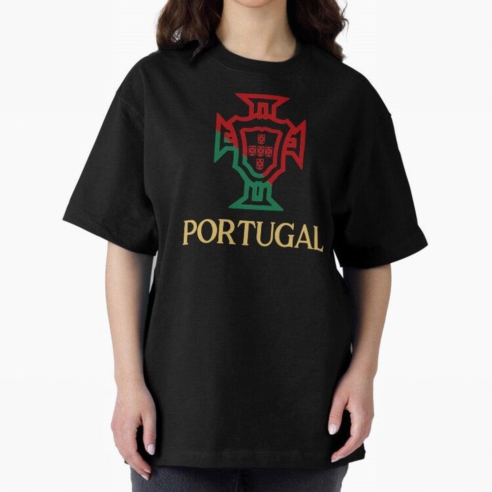 Portugal Tuga D Gold Oversized T-Shirt Enjoy Global Football Passion for FIFA World Cup 2026 USA Canada Mexico, Celebrating Haaland and Mbappe, Portugal, Stadium Chants, National Pride, Trophy Dreams and Unforgettable Football Memories; Made for