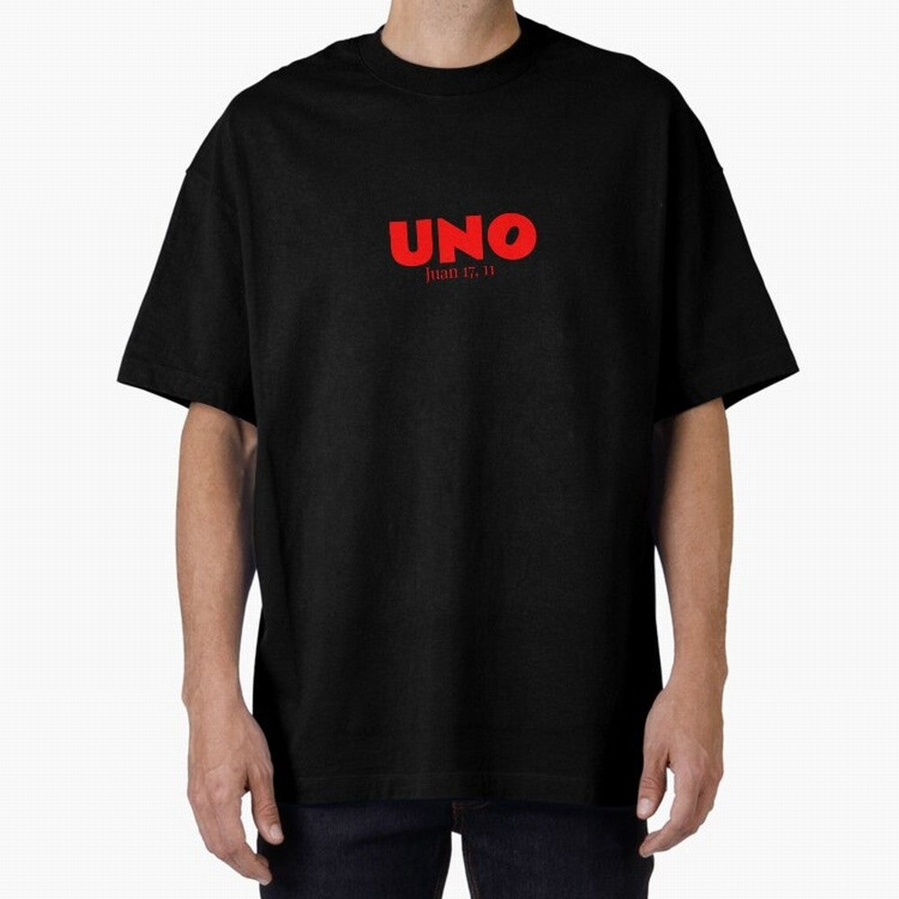 UNO ¨C Cita b¨ªblica cristiana Oversized T-Shirt Cheer for the FIFA World Cup 2026 Journey through CR7 and Messi Highlights, Argentina Pride, Sports Nostalgia, International Competition, Famous Players and Unforgettable Victories; Perfect for
