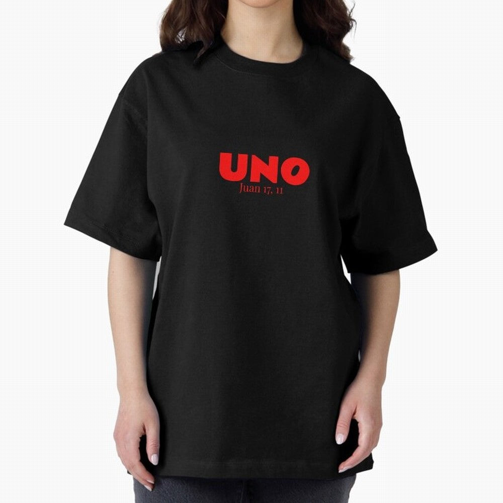 UNO ¨C Cita b¨ªblica cristiana Oversized T-Shirt Cheer for the FIFA World Cup 2026 Journey through CR7 and Messi Highlights, Argentina Pride, Sports Nostalgia, International Competition, Famous Players and Unforgettable Victories; Perfect for