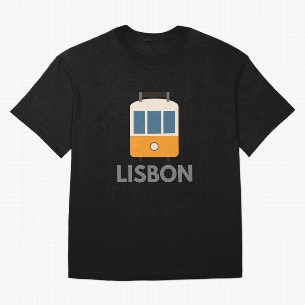 Lisboa Tram (Lisbon city, Portugal) Oversized T-Shirt Share the Excitement of FIFA World Cup 2026 Group Stage Spirit, Made for Spain, Neymar, Haaland and Cristiano Ronaldo, Vintage Soccer Flavor, Modern Football Stars, National Flags and Final
