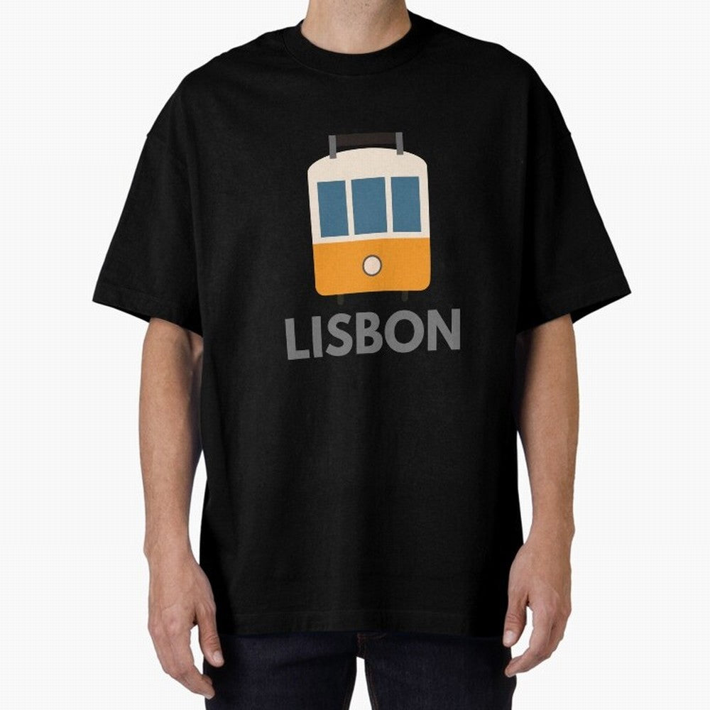 Lisboa Tram (Lisbon city, Portugal) Oversized T-Shirt Share the Excitement of FIFA World Cup 2026 Group Stage Spirit, Made for Spain, Neymar, Haaland and Cristiano Ronaldo, Vintage Soccer Flavor, Modern Football Stars, National Flags and Final