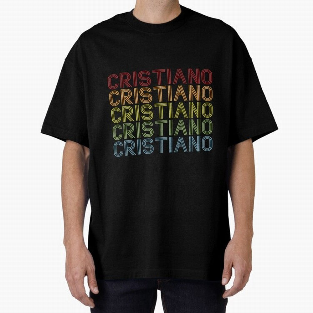 Cristiano Name T Shirt - Cristiano Vintage Retro Cristiano Name Gift Item Tee Oversized T-Shirt Honor the Beautiful Game during Global Football Passion for FIFA World Cup 2026, Filled with CR7 and Messi, Brazil, Portugal and Argentina, Championship