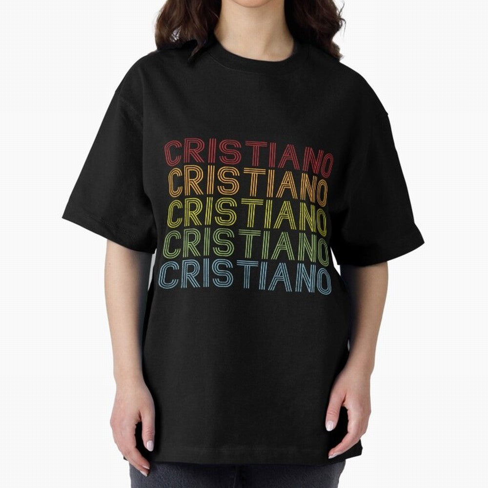 Cristiano Name T Shirt - Cristiano Vintage Retro Cristiano Name Gift Item Tee Oversized T-Shirt Honor the Beautiful Game during Global Football Passion for FIFA World Cup 2026, Filled with CR7 and Messi, Brazil, Portugal and Argentina, Championship