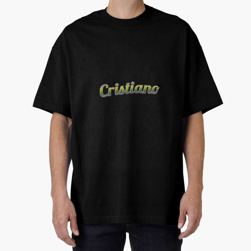 Cristiano Oversized T-Shirt Feel International Energy from FIFA World Cup 2026 Group Stage Centered on Neymar, Haaland and Cristiano Ronaldo, France and Portugal Energy, Retro Football Energy, Iconic Rivalries, Trophy Chase Drama and Stadium