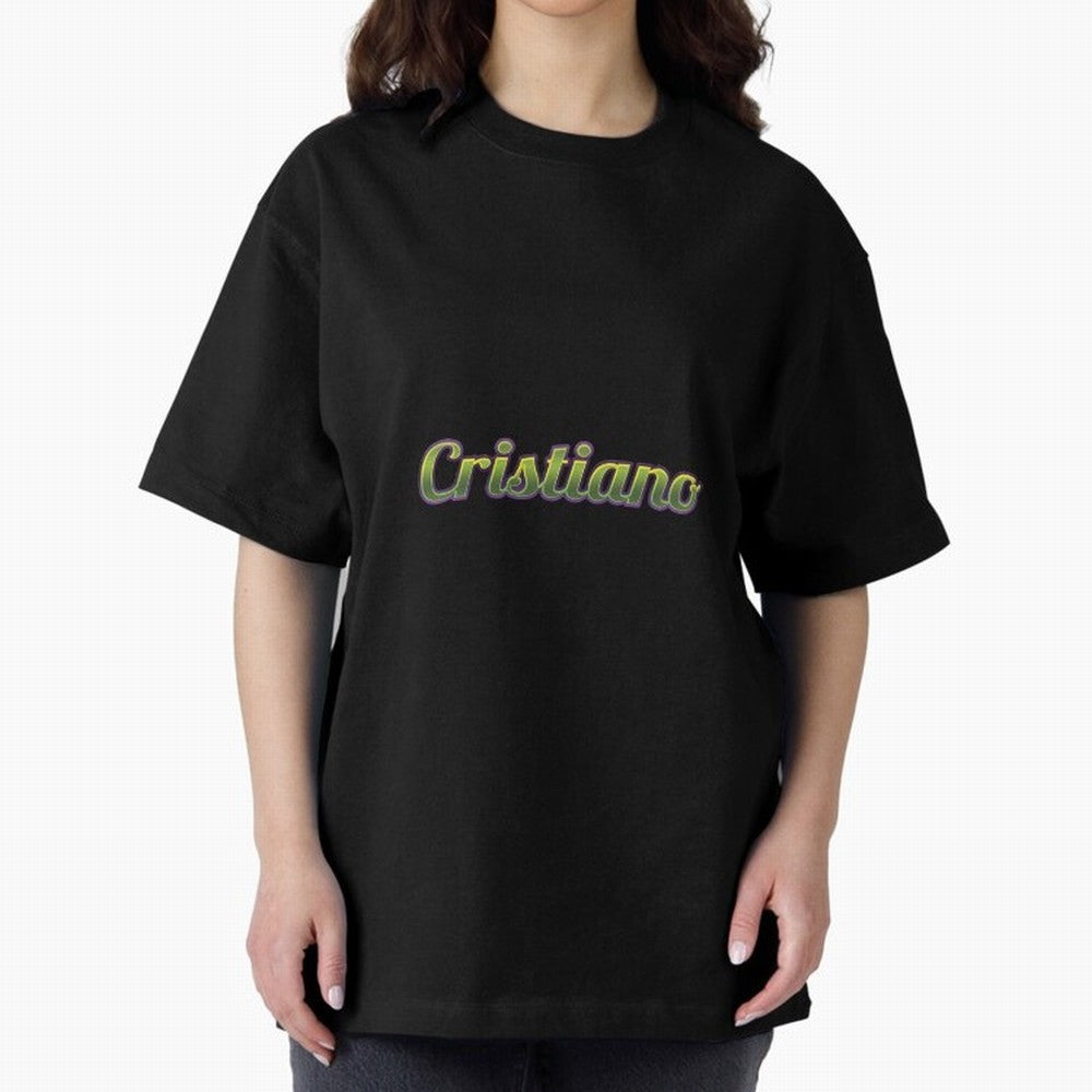 Cristiano Oversized T-Shirt Feel International Energy from FIFA World Cup 2026 Group Stage Centered on Neymar, Haaland and Cristiano Ronaldo, France and Portugal Energy, Retro Football Energy, Iconic Rivalries, Trophy Chase Drama and Stadium