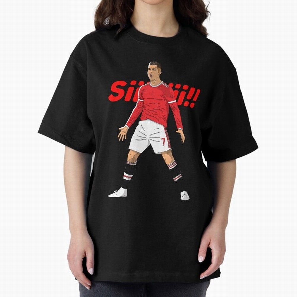 CR7 Siiiii!, Cristiano Ronaldo's trademark goal celebration Oversized T-Shirt Create FIFA World Cup 2026 USA Canada Mexico Made for Mbappe, England and Germany Energy, Championship Spirit, Famous Goals, Roaring Crowds and International Football