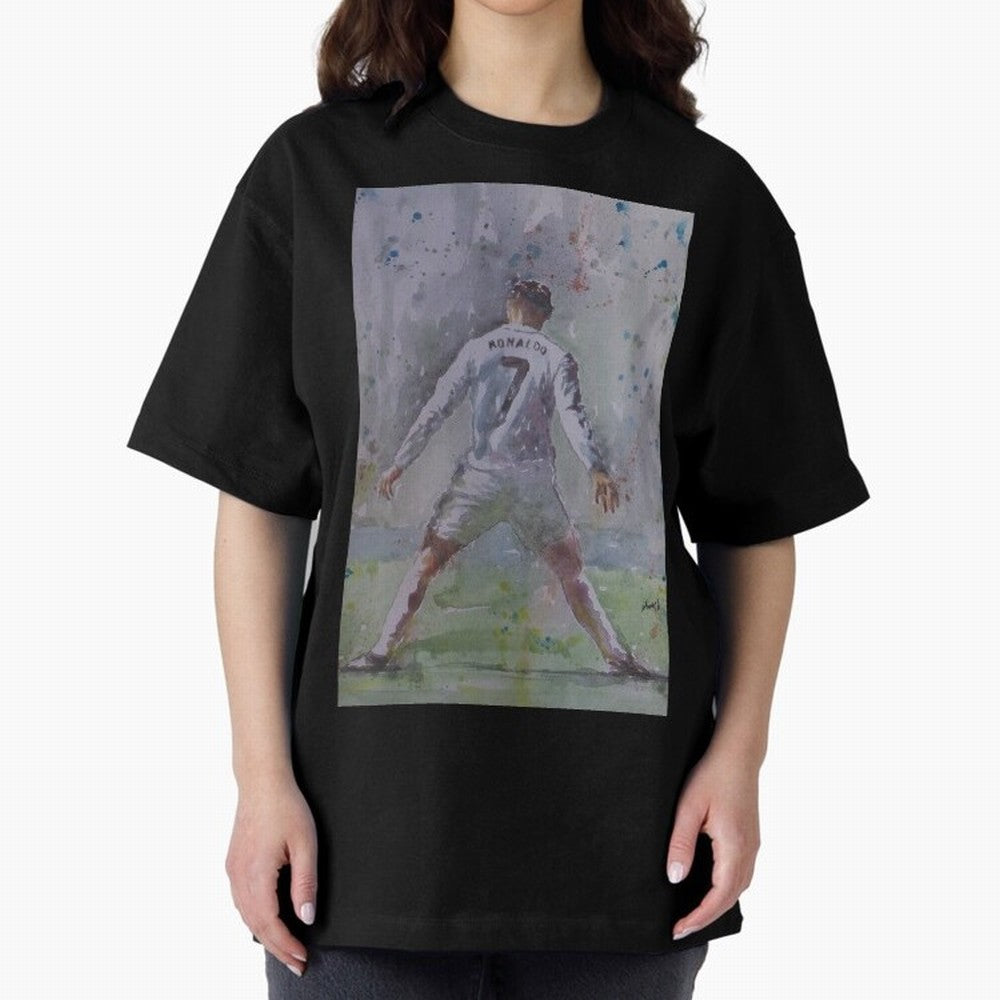 Cristiano Ronaldo - Portrait 2 Oversized T-Shirt Bring World Football Passion into the FIFA World Cup 2026 Group Stage Journey through Haaland Highlights, Portugal Pride, Football Festival Excitement, Trophy Ambitions, Country Rivalries and Star