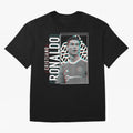 Cristiano Ronaldo Glith Effect Oversized T-Shirt Bring Global Tournament Vibes to FIFA World Cup 2026 Group Stage for Fans of Haaland and Spain, Bringing Classic Soccer Heritage, Championship Pressure, Fan Loyalty and International Pride; Perfect